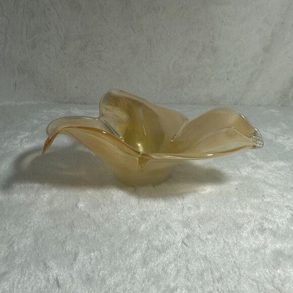 Murano Handcrafted Glass Flower-Shaped Bowl Mid Century Second Technique - Picture 4 of 10